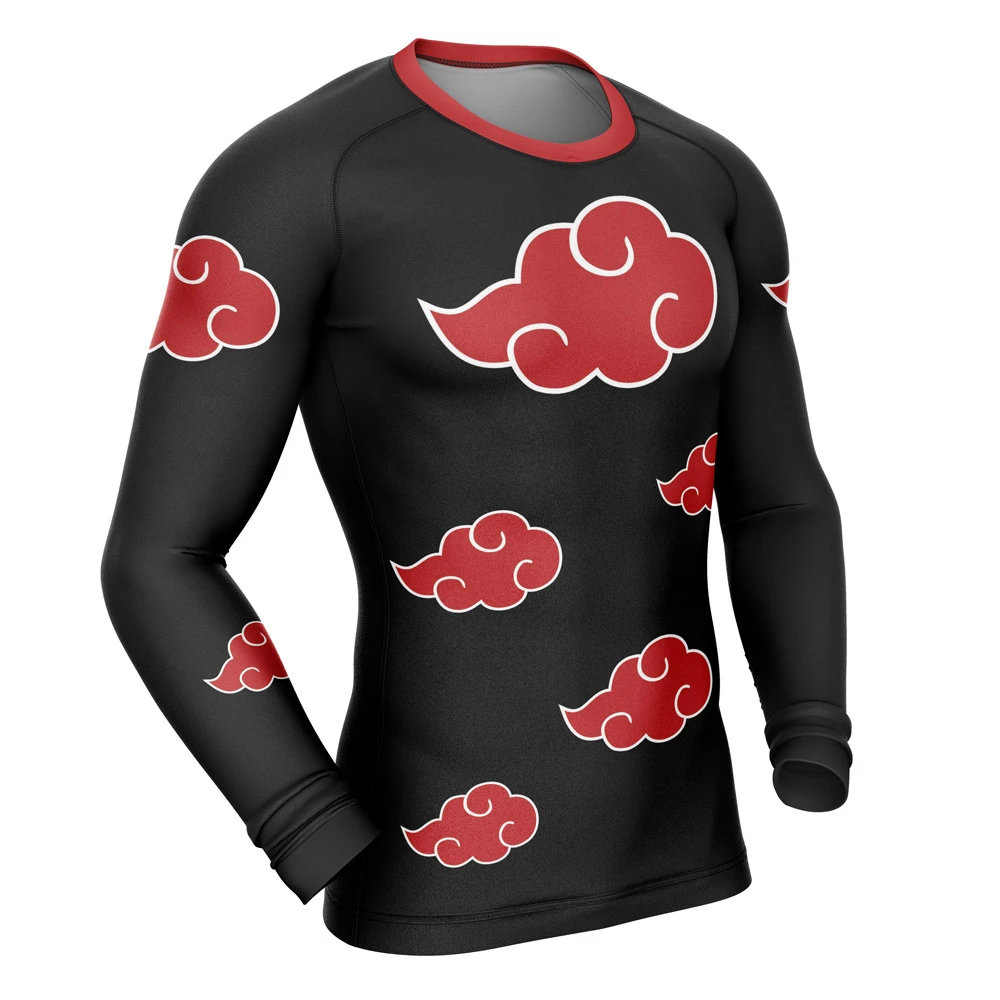 Naruto Akatsuki Long Sleeve Rash Guard Compression Shirt - Image 2