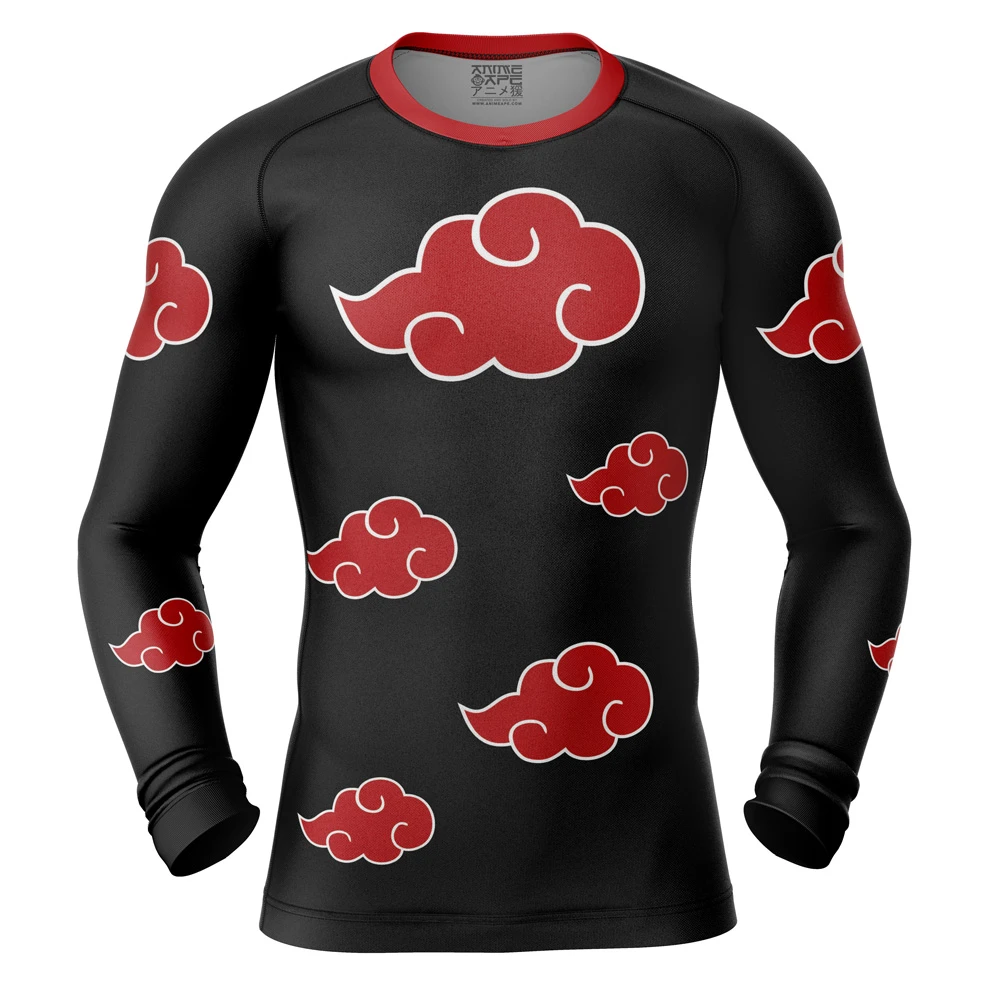 Naruto Akatsuki Long Sleeve Rash Guard Compression Shirt