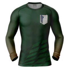 Survey Corps Attack On Titan Long Sleeve Rash Guard Compression Shirt