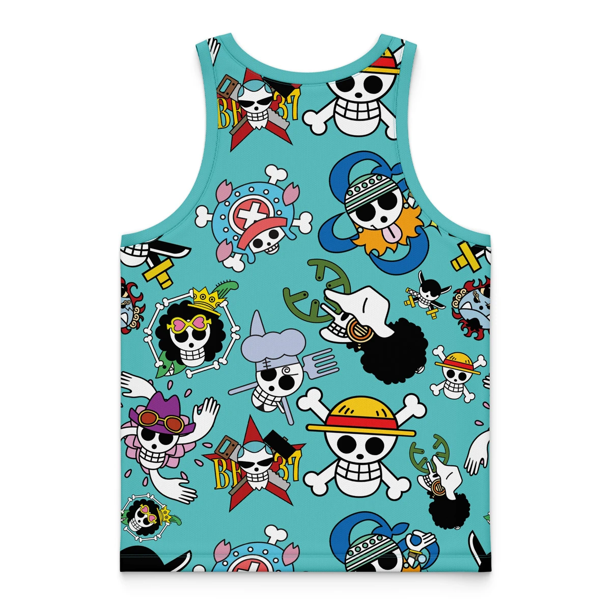 Strawhats Jolly Roger One Piece Basketball Jersey - Image 3