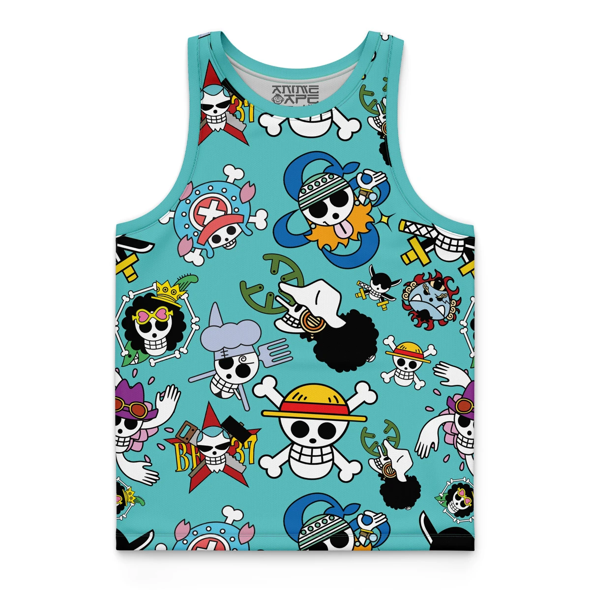 Strawhats Jolly Roger One Piece Basketball Jersey - Image 4