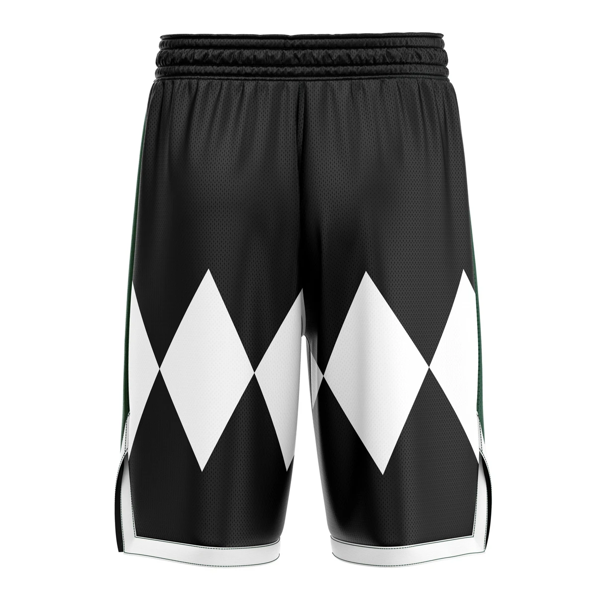 Black Ranger Mighty Morphin Power Rangers Basketball Shorts - Image 2