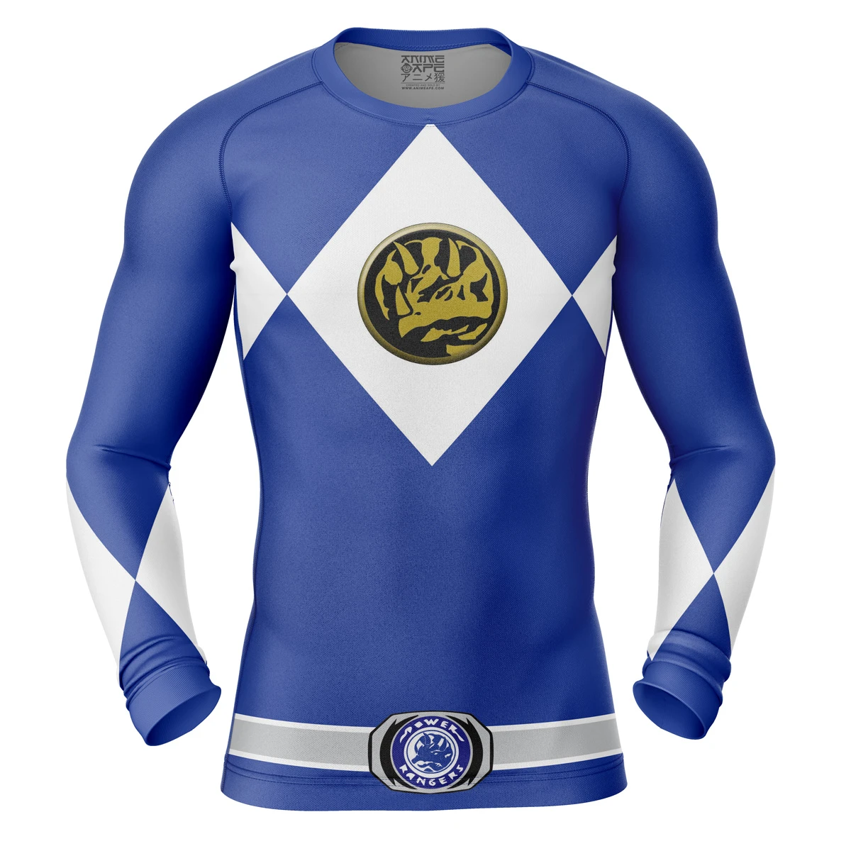 Blue Ranger Power Rangers Long Sleeve Rash Guard Compression