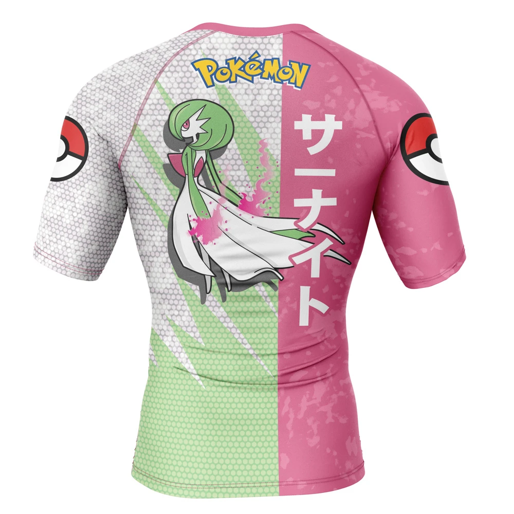 Gardevoir Attack Pokemon Short Sleeve Rash Guard Compression Shirt - Image 2
