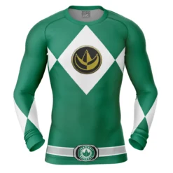 Green Ranger Power Rangers Long Sleeve Rash Guard Compression