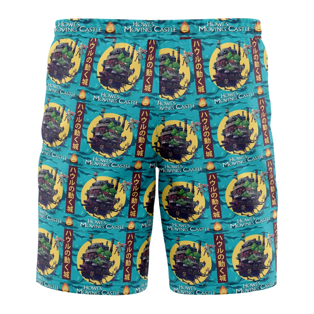 Howls Moving Castle Studio Ghibli Board Shorts Swim Trunks - Image 2