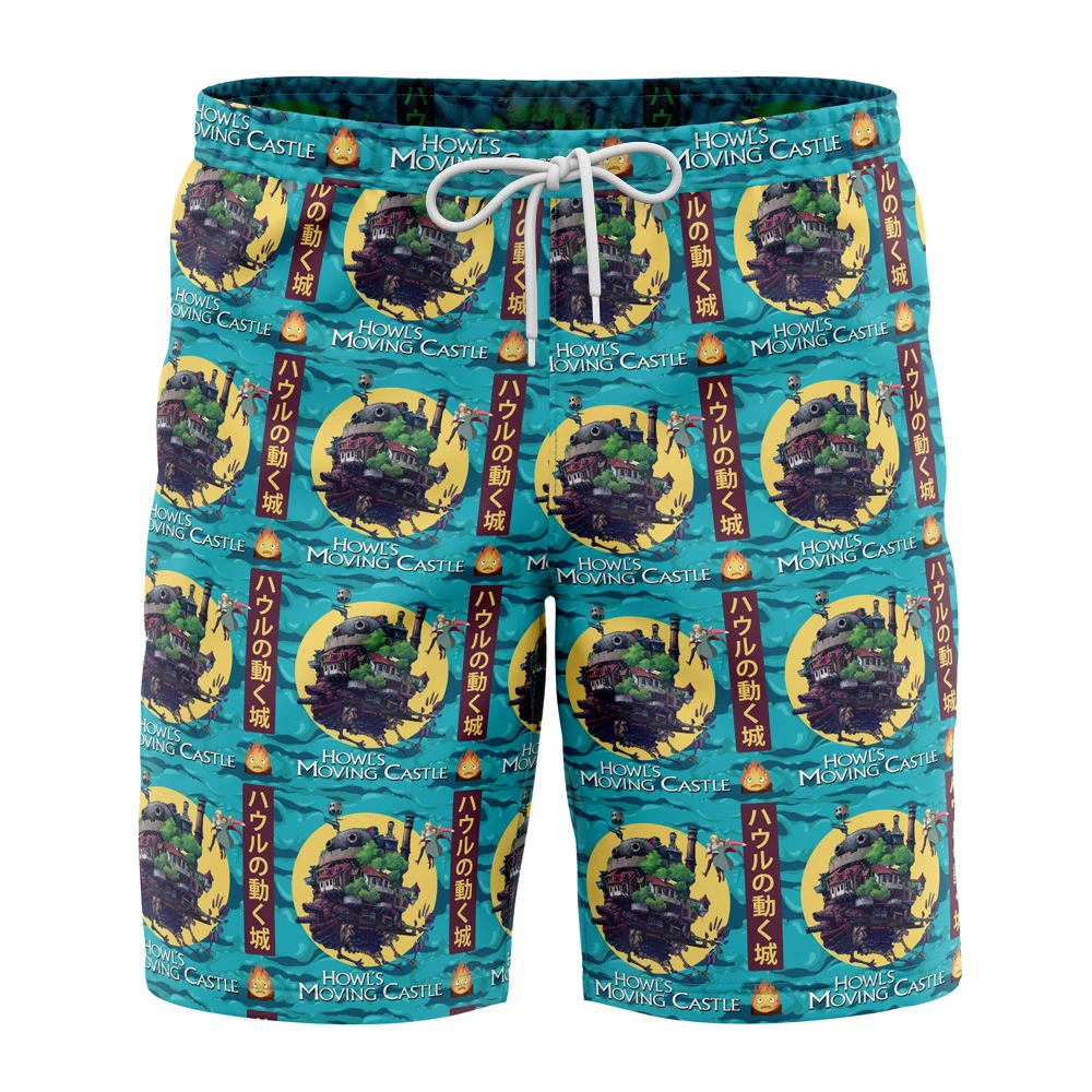 Howls Moving Castle Studio Ghibli Board Shorts Swim Trunks