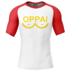 Saitama Oppai One-Punch Man Short Sleeve Rash Guard Compression Shirt