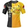 Pikachu Attack Pokemon Short Sleeve Rash Guard Compression Shirt