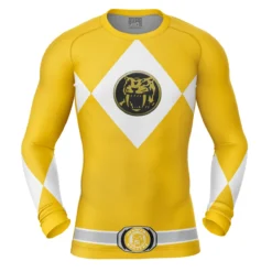 Yellow Ranger Power Rangers Long Sleeve Rash Guard Compression