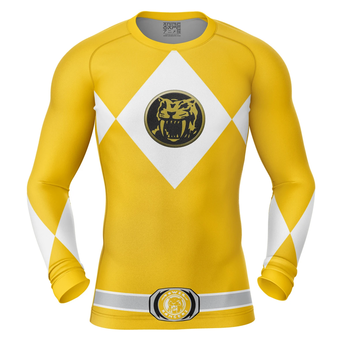 Yellow Ranger Power Rangers Long Sleeve Rash Guard Compression