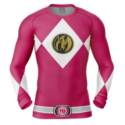 Pink Ranger Power Rangers Long Sleeve Rash Guard Compression