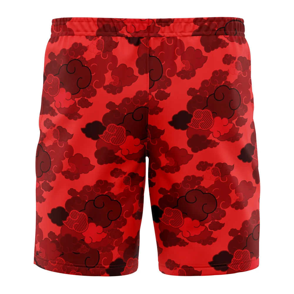 Red Aloha Akatsuki Naruto Board Shorts Swim Trunks - Image 2
