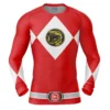 Red Ranger Power Rangers Long Sleeve Rash Guard Compression