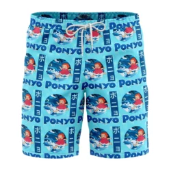 Sea Creatures Ponyo Studio Ghibli Board Shorts Swim Trunks