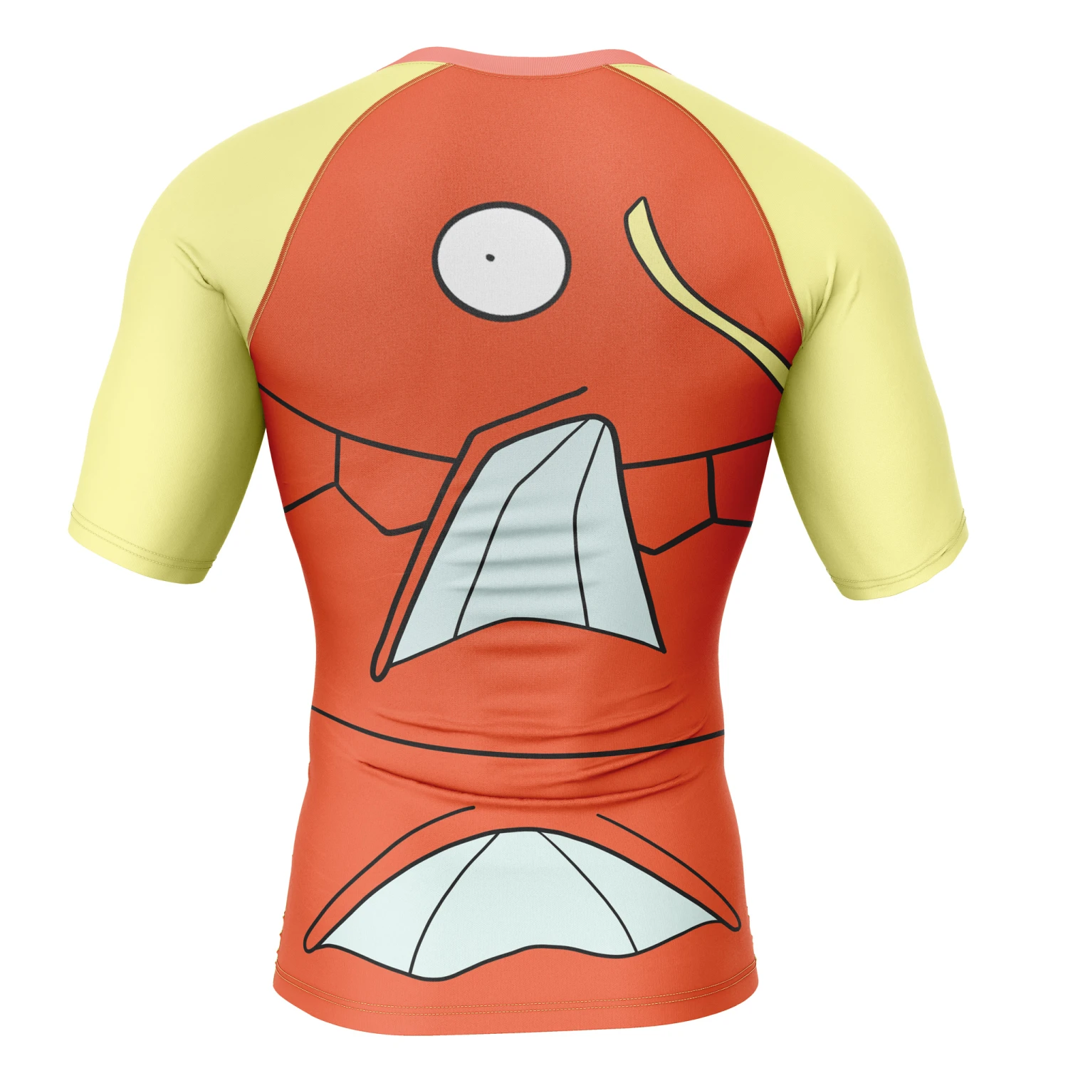 Magikarp Face Pokemon Short Sleeve Rash Guard Compression Shirt - Image 2