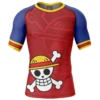 Monkey D. Luffy Straw Hat One Piece Short Sleeve Rash Guard Compression Shirt