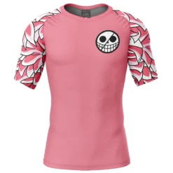 Doflamingo One Piece Short Sleeve Rash Guard Compression Shirt