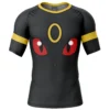 Umbreon Face Pokemon Short Sleeve Rash Guard Compression Shirt