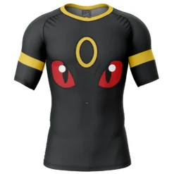 Umbreon Face Pokemon Short Sleeve Rash Guard Compression Shirt