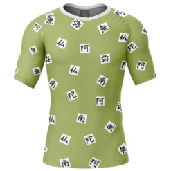 Gyomei Himejima Demon Slayer Short Sleeve Rash Guard Compression Shirt
