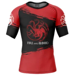 House Targaryen Game Of Thrones Short Sleeve Rash Guard Compression Shirt