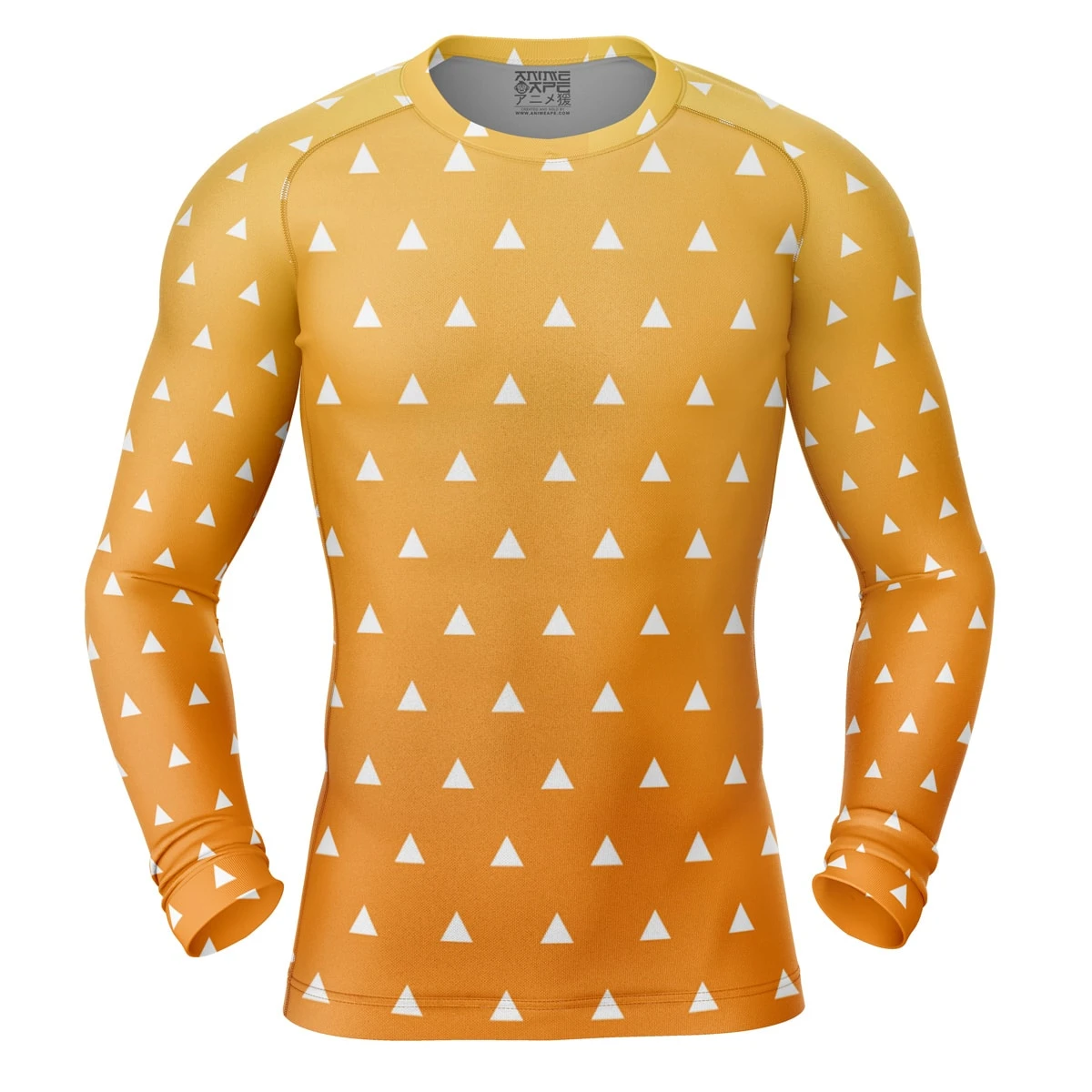 Zenitsu Agatsuma Demon Slayer Long Sleeve Rash Guard Compression Shirt