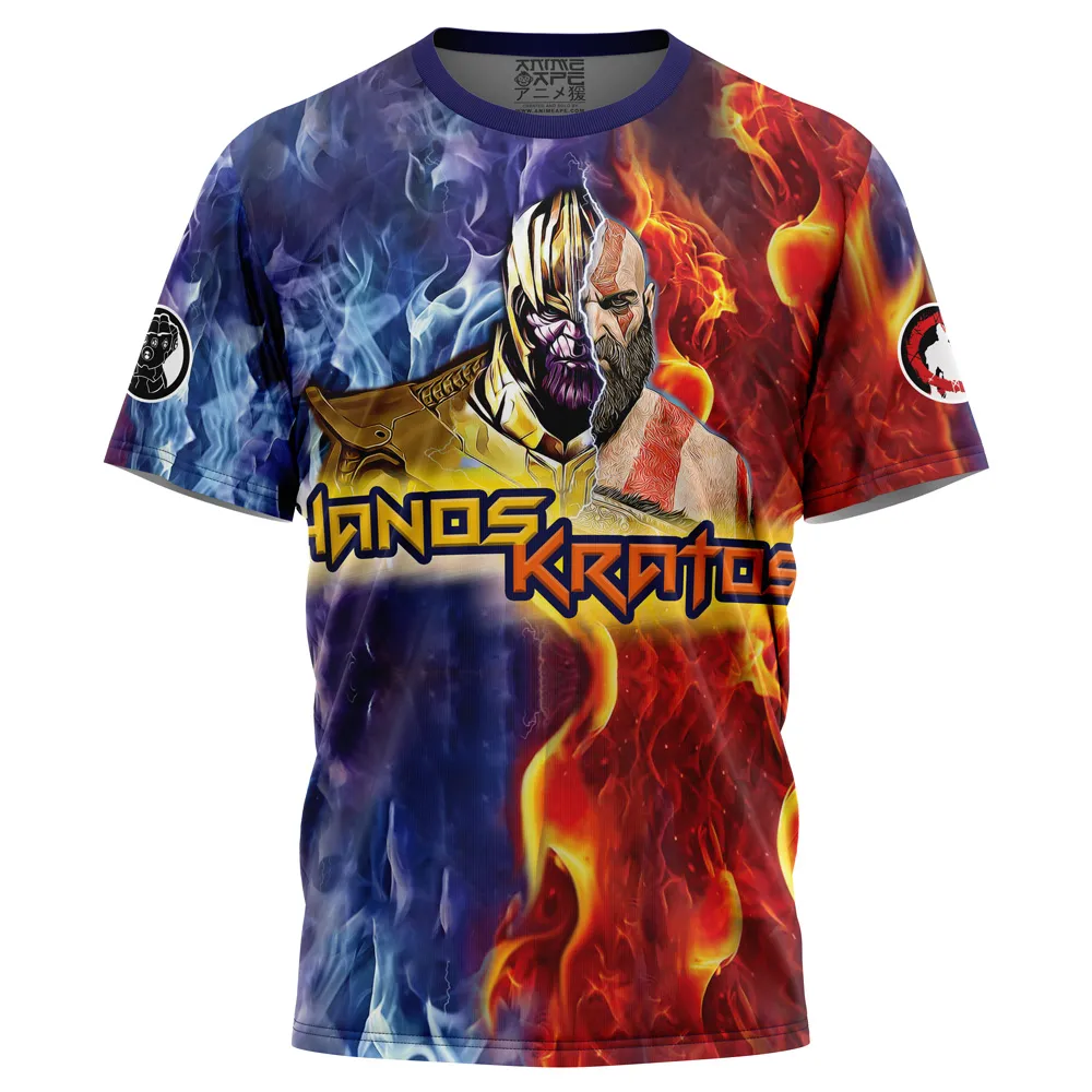 Tripping Thanos And Kratos Marvel T-Shirt