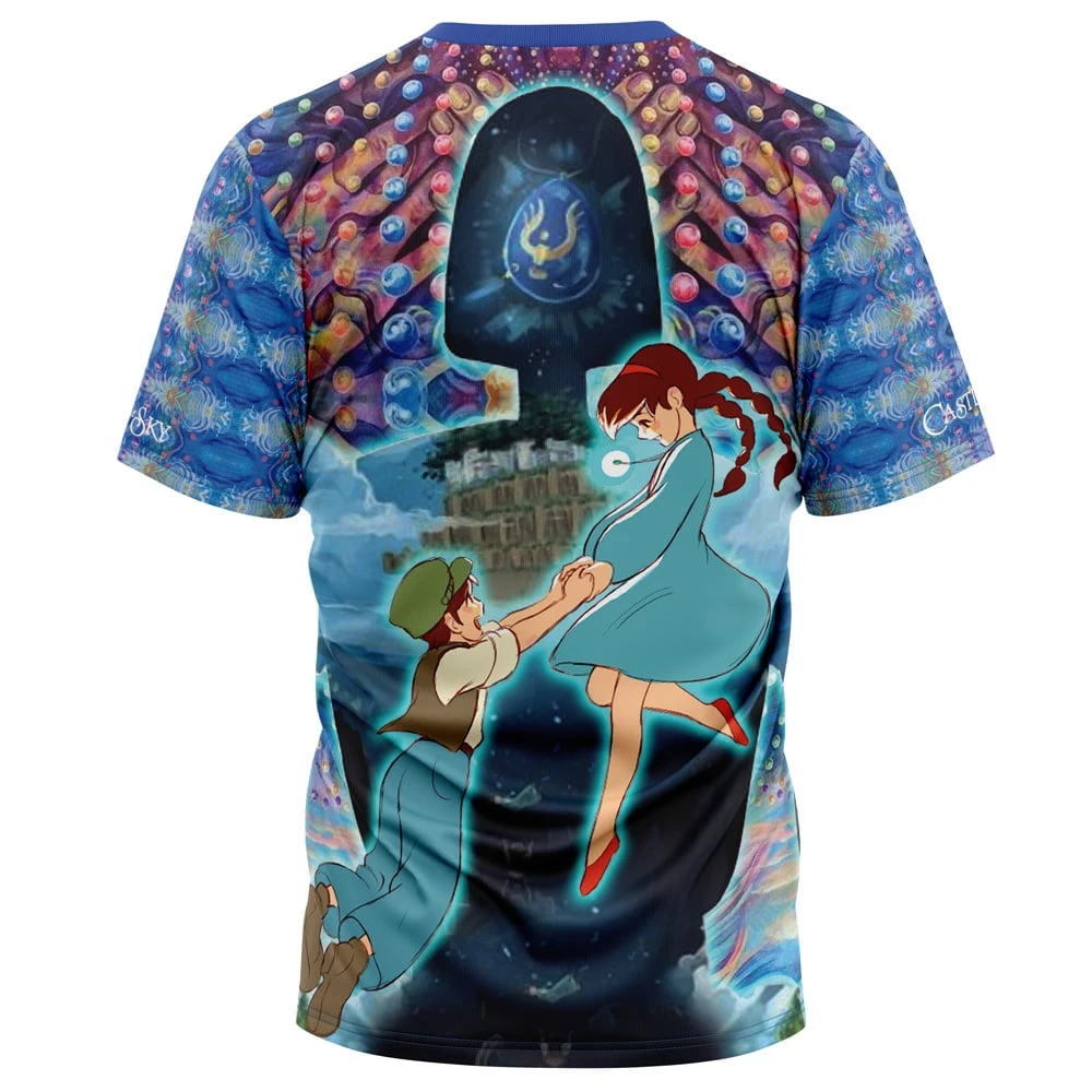 Trippy Castle In The Sky Studio Ghibli T-Shirt - Image 2