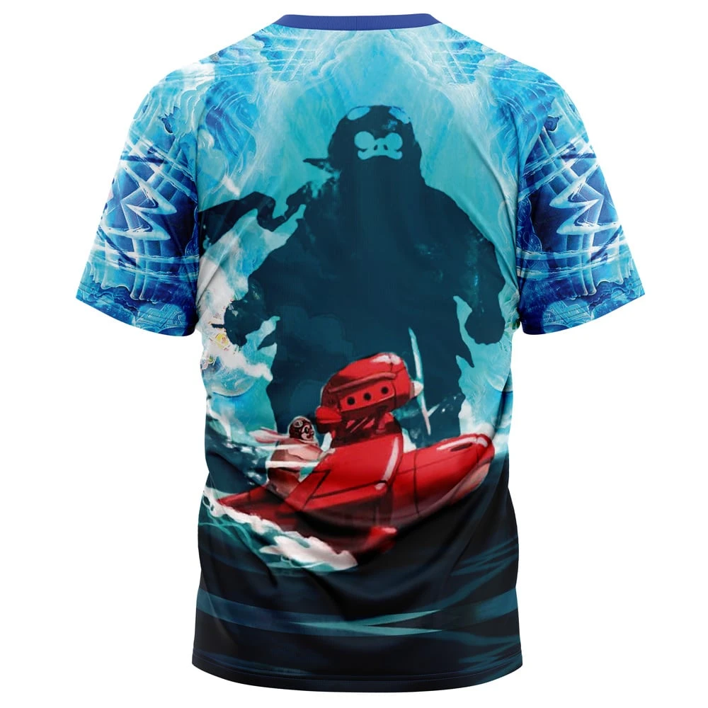 Trippy Porco Rosso Studio Ghibli T-Shirt - Image 2