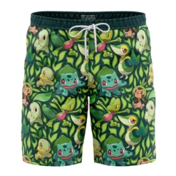 Grass Type Starters Pokemon Board Shorts Swim Trunks