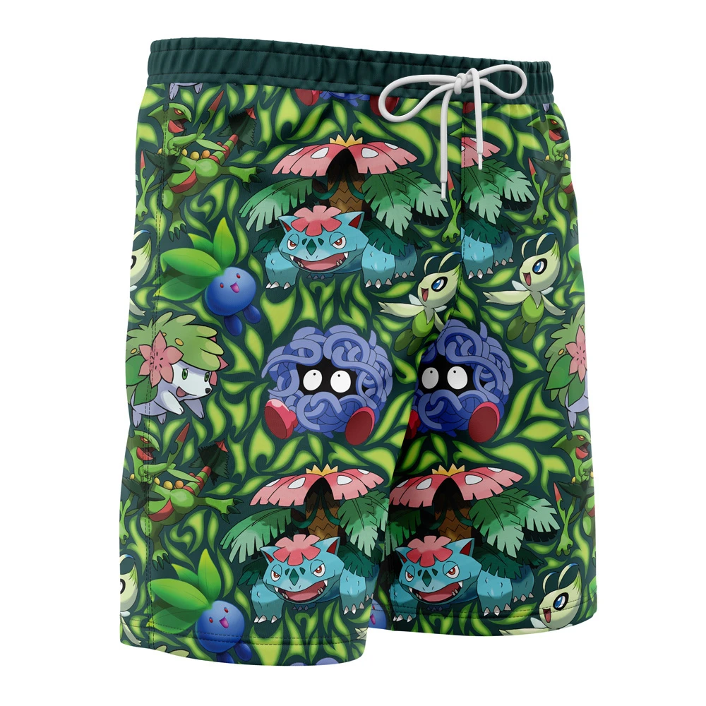 Grass Type Pokemon Pokemon Board Shorts Swim Trunks - Image 2