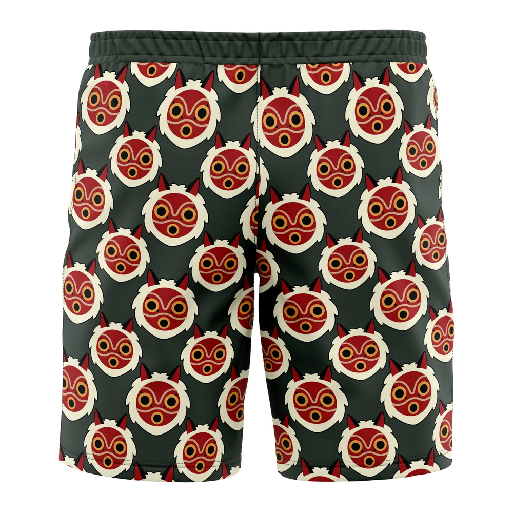 Hime’s Mask Princess Mononoke Board Shorts Swim Trunks - Image 3