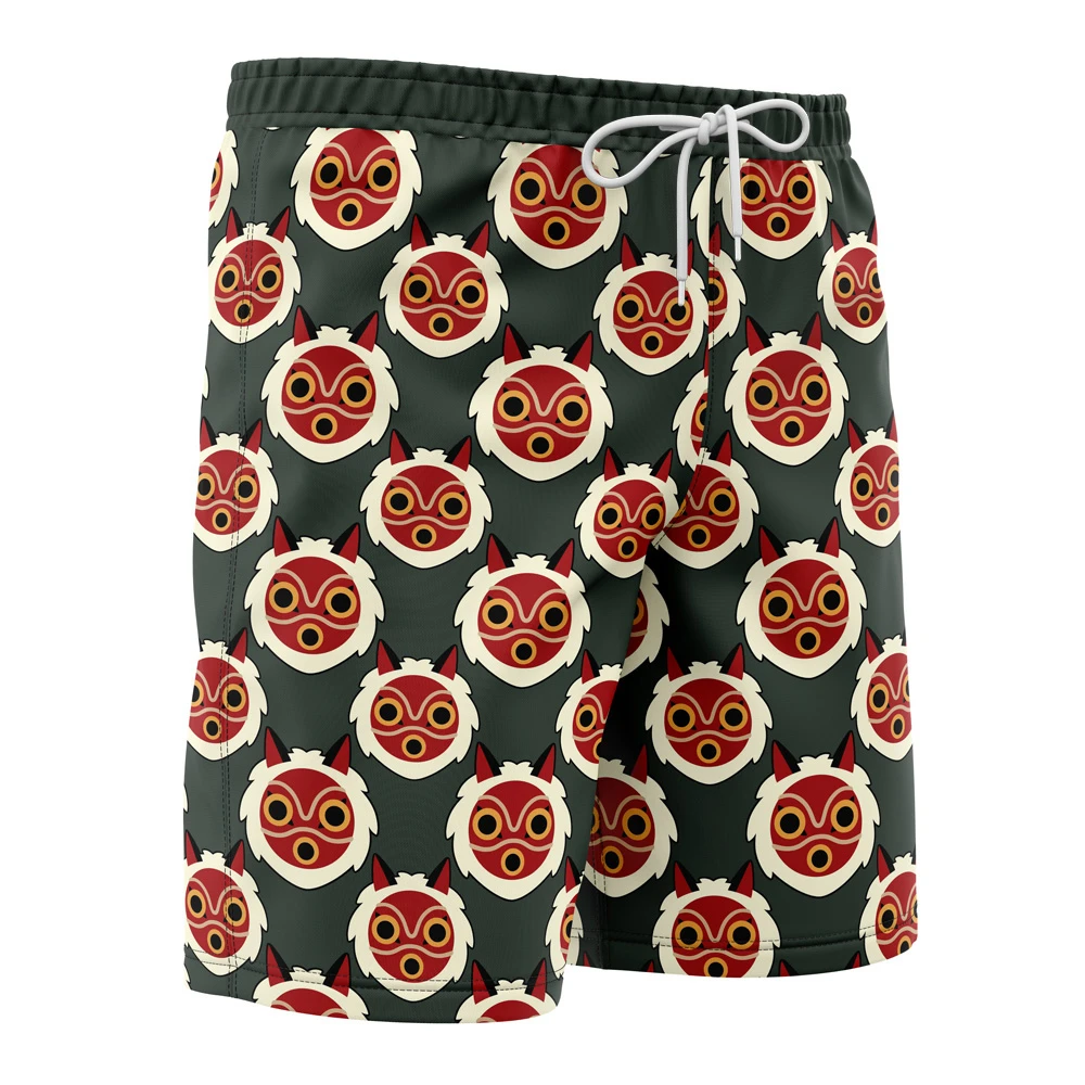 Hime’s Mask Princess Mononoke Board Shorts Swim Trunks - Image 2