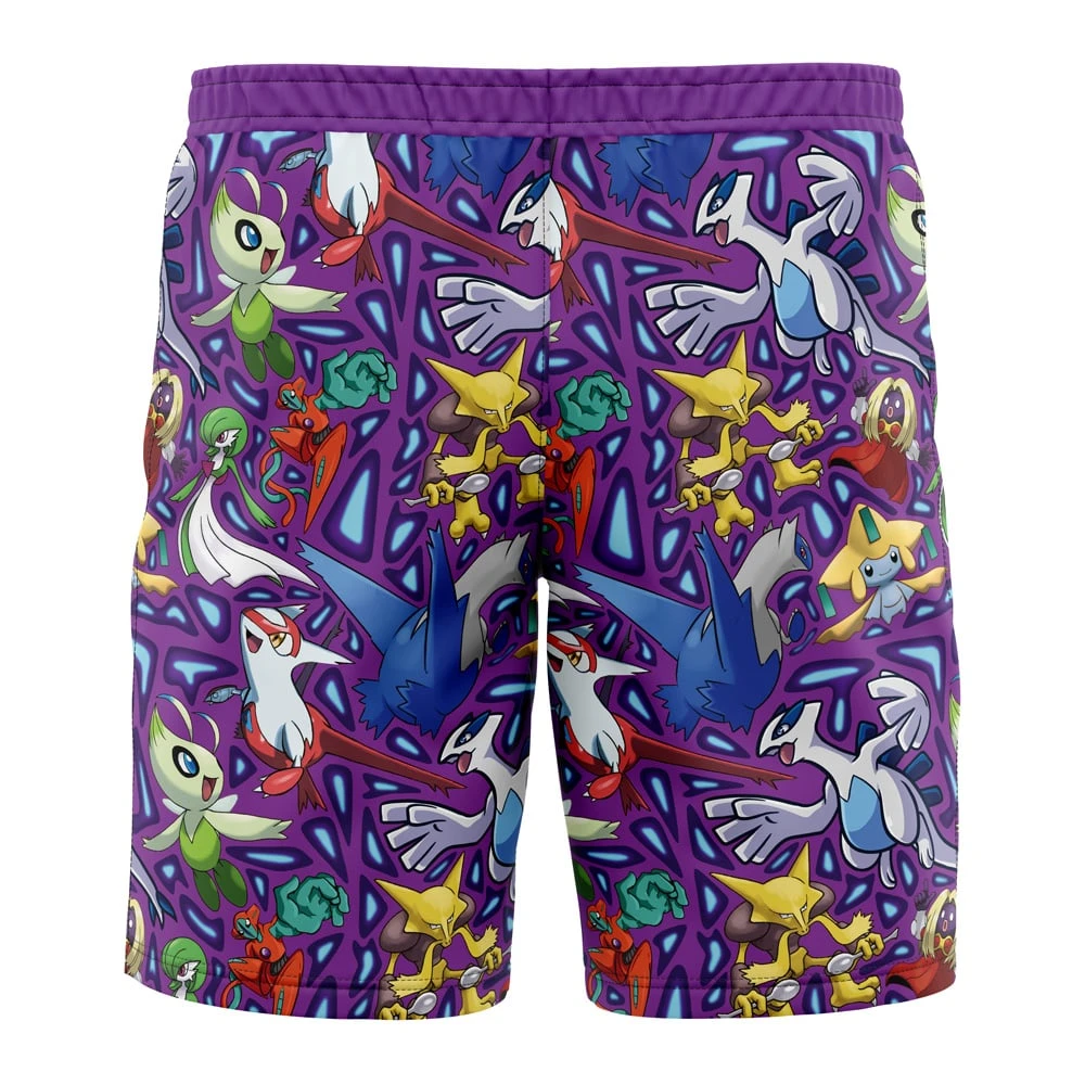 Psychic Type Pokemon Pokemon Board Shorts Swim Trunks - Image 3